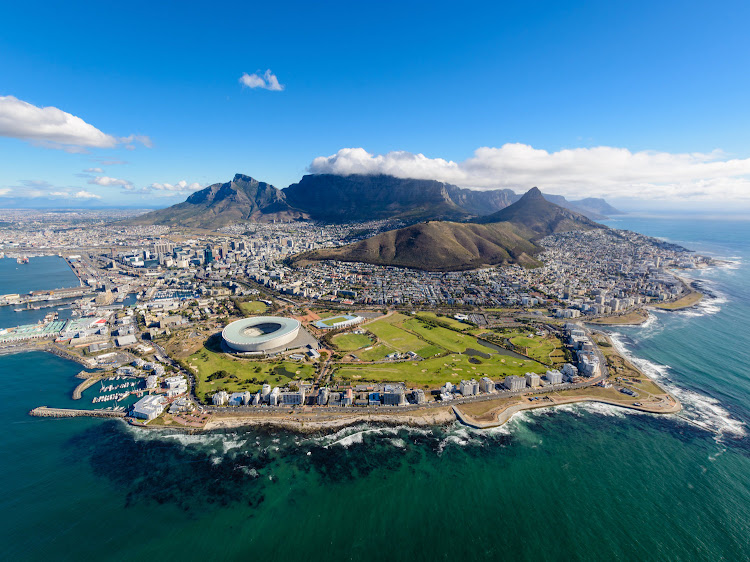 Aerial view of Cape Town.