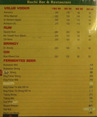 Ruchi Bar And Restaurant menu 1