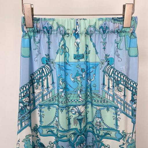 Title 8, Temperament Goddess Elastic Waist Silk Print La...