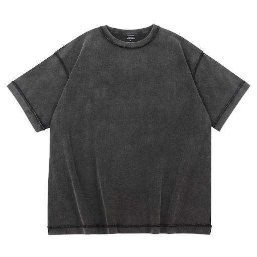 Title 7, Heavy-duty Washed Reverse Short-sleeved Mens S...