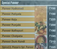 Shere Punjab menu 1