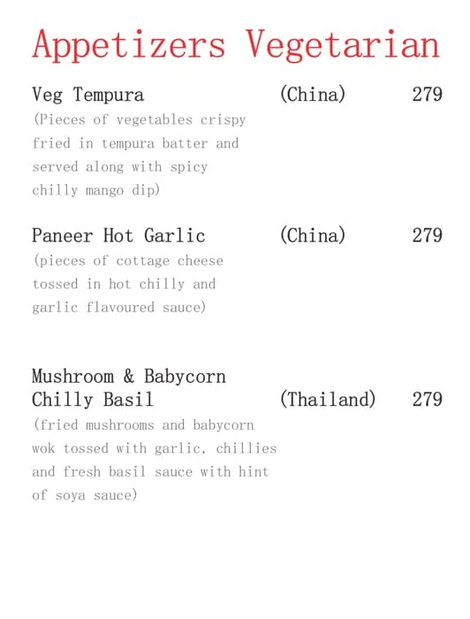 Menu of Yum Asia, Kharghar, Navi Mumbai