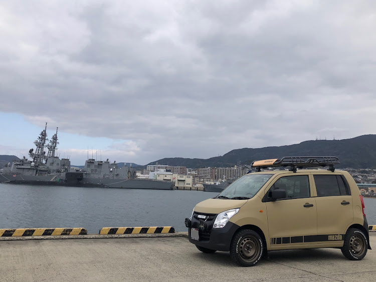 AZ-ワゴンの佐世保・映えスポット・護衛艦コラボ・アゲ系ＡＺワゴン・久しぶりの帰省に関するカスタム事例の投稿画像1枚目