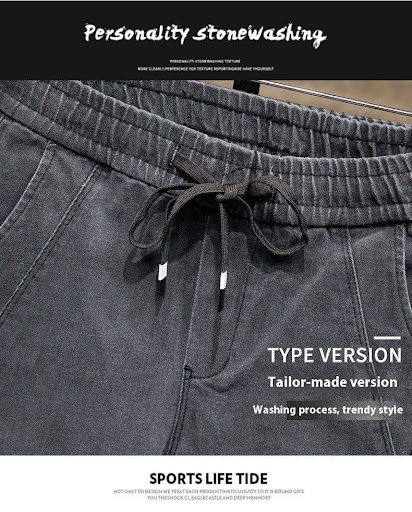 Title 2, Autumn Mens Elastic Jeans Loose Size. Comforta...