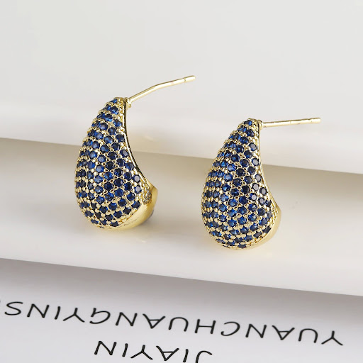 Title 6, Water Drop Zircon Earrings Super Shiny Personal...
