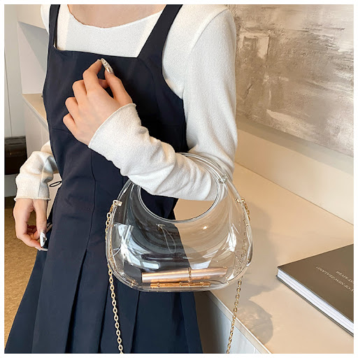 Title 23, Small Acrylic Gold Handbag with Chain Shoulder ...