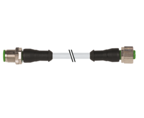 M12 Male 0° / M12 Female 0° A - Cod. Pur 4X0.34 Gy Ul/Csa 5M