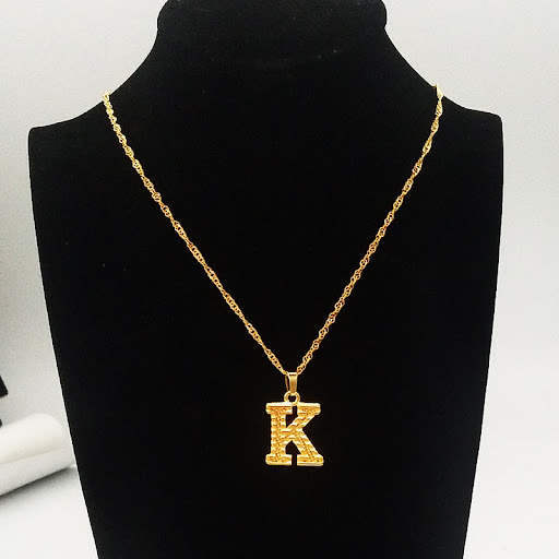 Title 8, 26 English Capital Letter Pendant Gold Plated 1...
