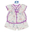 Bộ Quần Áo Ngắn Bé Gái Họa Tiết Thỏ Tím Stellalou Cotton - Aicdbgkaasyf - Ain Closet