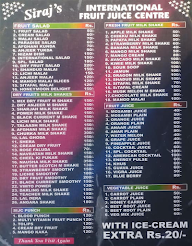 Sirat Juice Point menu 1