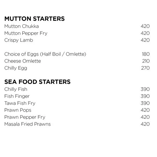 Zebra Crossing menu 