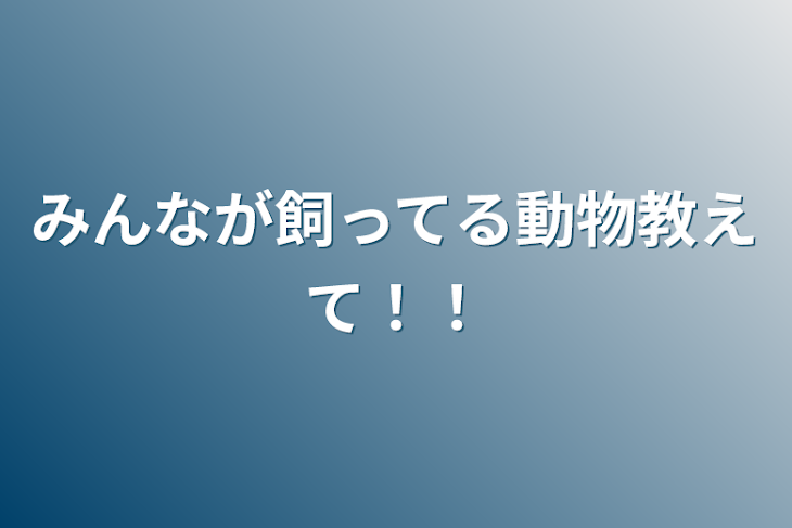 「みんなが飼ってる動物教えて！！」のメインビジュアル