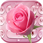 Pink Rose Water Drop Keyboard  Icon