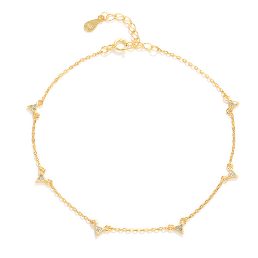 Title 3, Sterling silver anklet with various small acces...