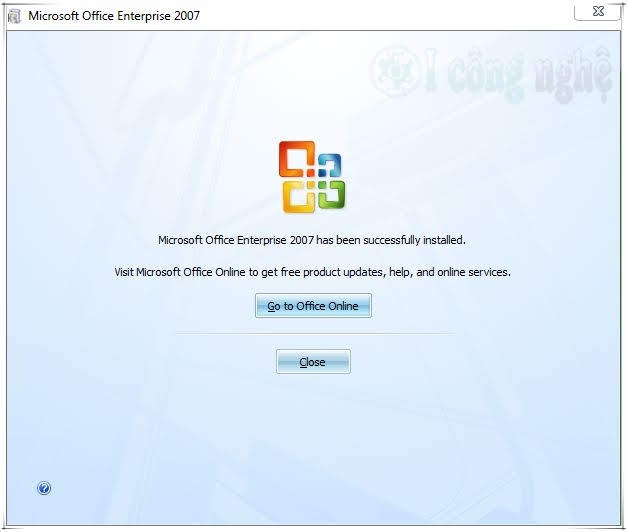 cài đặt thành công office 2007
