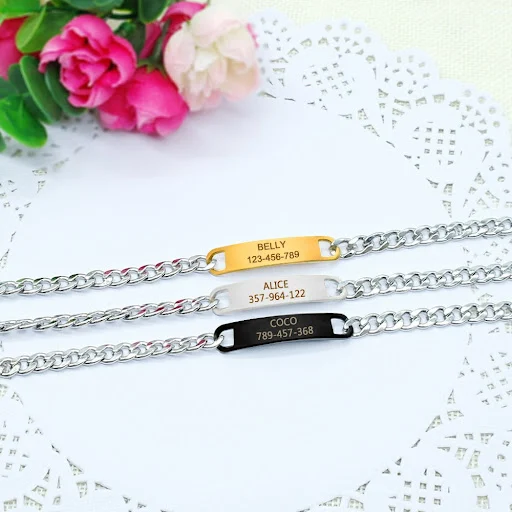 Customized Cat Chain Collar Free Engraved Puppy Kitten ID NamePlate Necklace Anti-lost Pet Collars For Small Dogs Cats Y