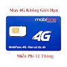 Sim 4G Max Băng Thông Mobifone Không Giới Hạn Dung Lượng (Miễn Phí 12 Tháng)