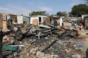 The aftermath of a fire that gutted about 16 shacks in Alexandra recently.