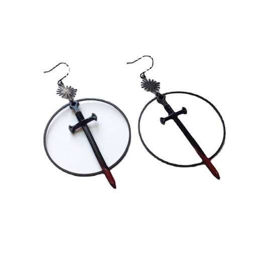 Title 5, Black Bloody Sword Dagger Gothic Dark Exaggerat...