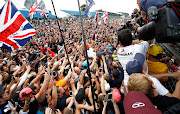 Mercedes driver Lewis Hamilton celebrates winning the British Grand Prix at Silverstone. Circuit boss Stuart Pringle said two races over the same weekend or consecutive weekends at the British track are being considered during the coronavirus pandemic. 