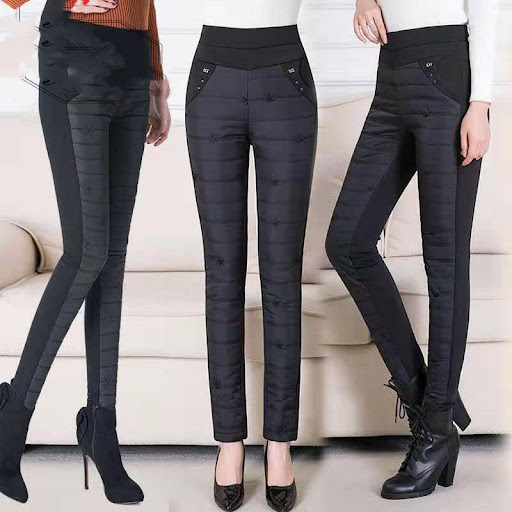 Title 6, Womens Warm High-waisted Down Cotton Trousers ...