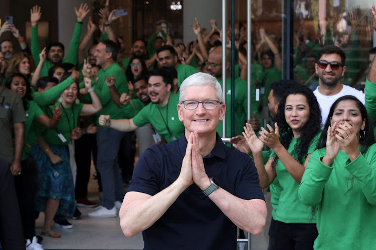 Apple CEO Tim Cook gestures during the inauguration of India's first Apple retail store in Mumbai, India on April 18, 2023. File Picture: REUTERS/Francis Mascarenhas