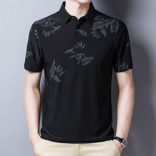 Title 6, Summer Thin Short Sleeved Mens T Shirt Lapel G...