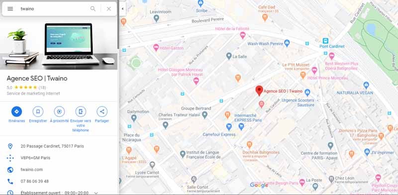 integrer une carte google maps local SEO