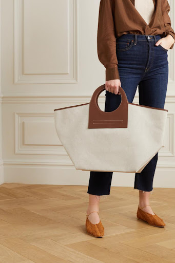Title 3, Trendy Leather Canvas Panel Travel Bag. Stylish...