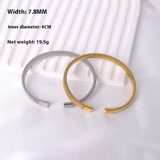 Title 3, Stainless steel fashion woven open-ended bracel...