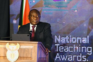 President Cyril Ramaphosa addresses the 21st National Teaching Awards at Emperor’s Palace in Kempton Park.