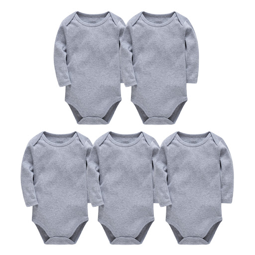 Title 6, Pure cotton long-sleeved solid color baby rompe...