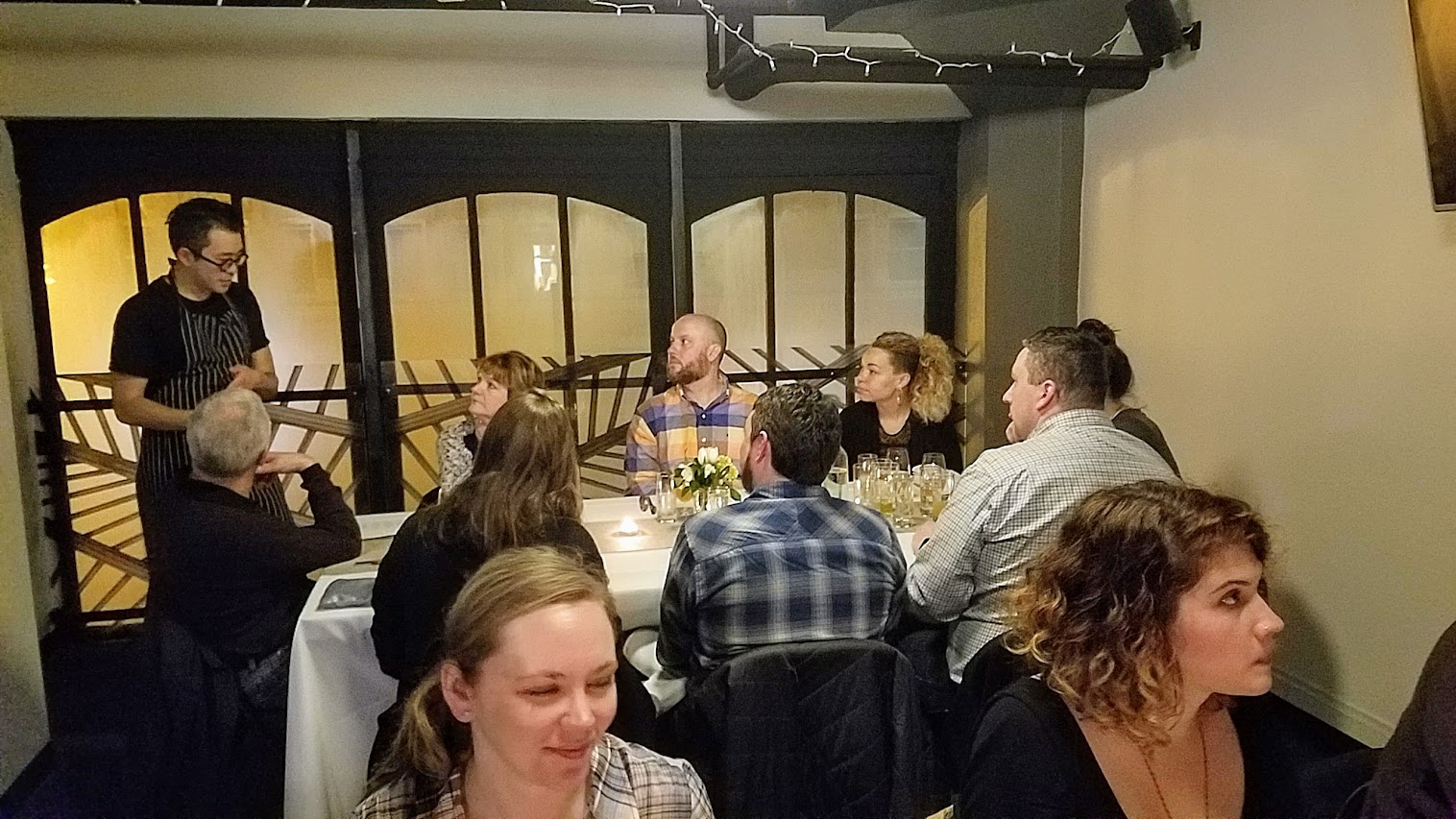 Imperial Session New England Beer Dinner, Ryan pouring beerse for one of the courses