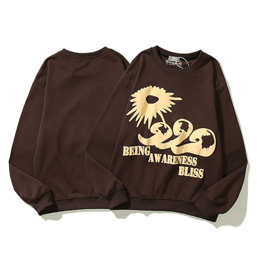 Title 2, Hip Hop Foam Letter Crew Neck Sweater Casual