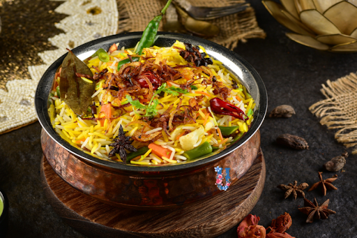 Vegetable Dum Biryani [Served With Raita]