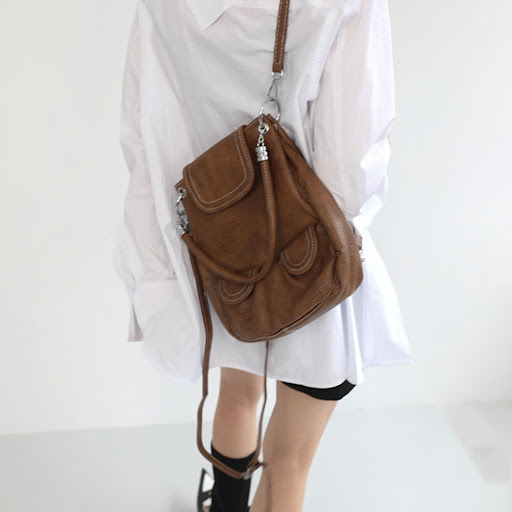 Title 2, Vintage Brown Saddle Backpack Pocket Crossbody ...