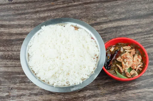 Gongura Endu Royyalu With Rice
