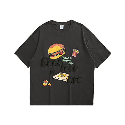 Title 3, New Arrival French Fries Cartoon Burger Loose T...