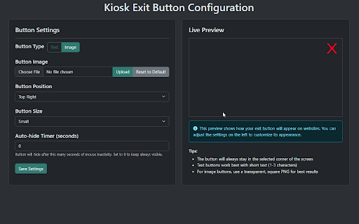 Kiosk Exit Button