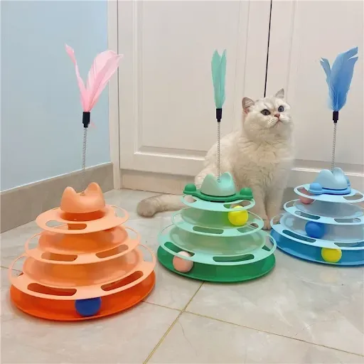 Funny Cat Pet Toy Cat Toys Intelligence Triple Play Disc Cat Toy Balls Ball Toys Pets Pink Blue Green Orange Pet Product