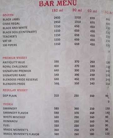 Shree Restaurant & Bar menu 