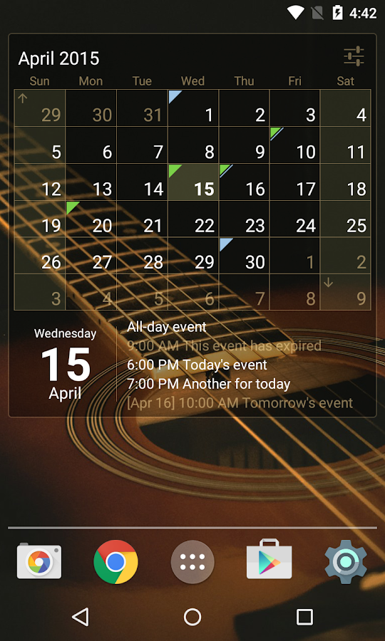    Calendar Widget: Month+Agenda- screenshot  