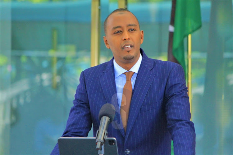 State House Spokesperson Mohamed Husein addresses the media outside Office of the President at Harambee House on May19, 2024