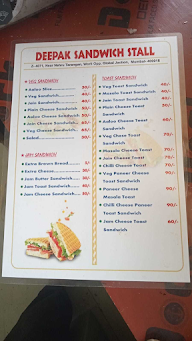 Deepak Sandwich menu 2