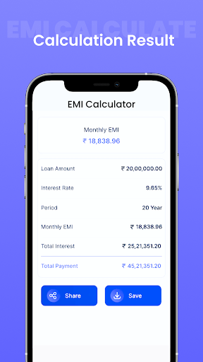 Screenshot Loan Tool: Loan Emi Calculator