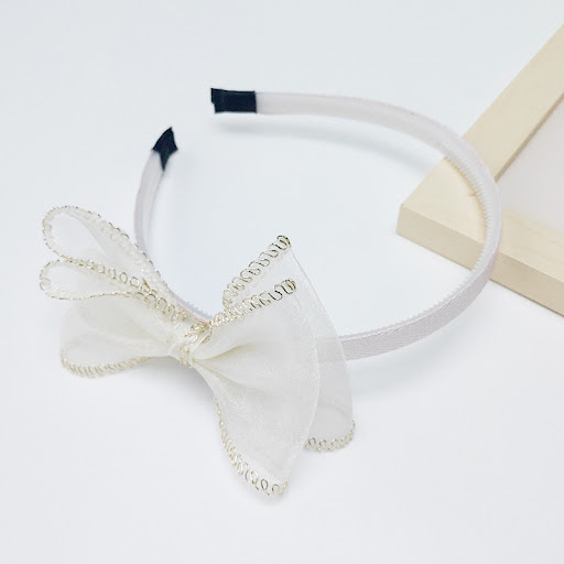 Title 8, New Childrens Mesh Gold Edge Bow Headband, sty...