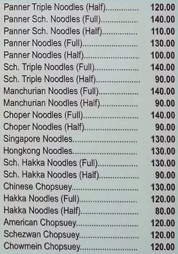 Chinawok & Kabab Corner menu 