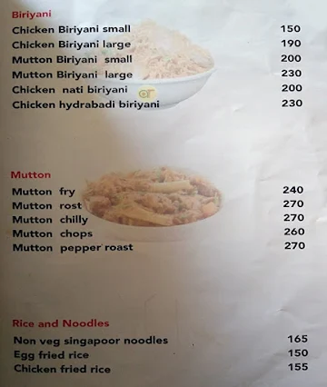 Aaradhya Family Restaurants menu 