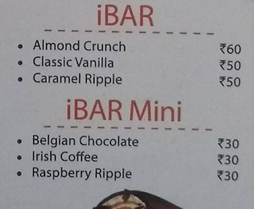 Arun Icecreams menu 