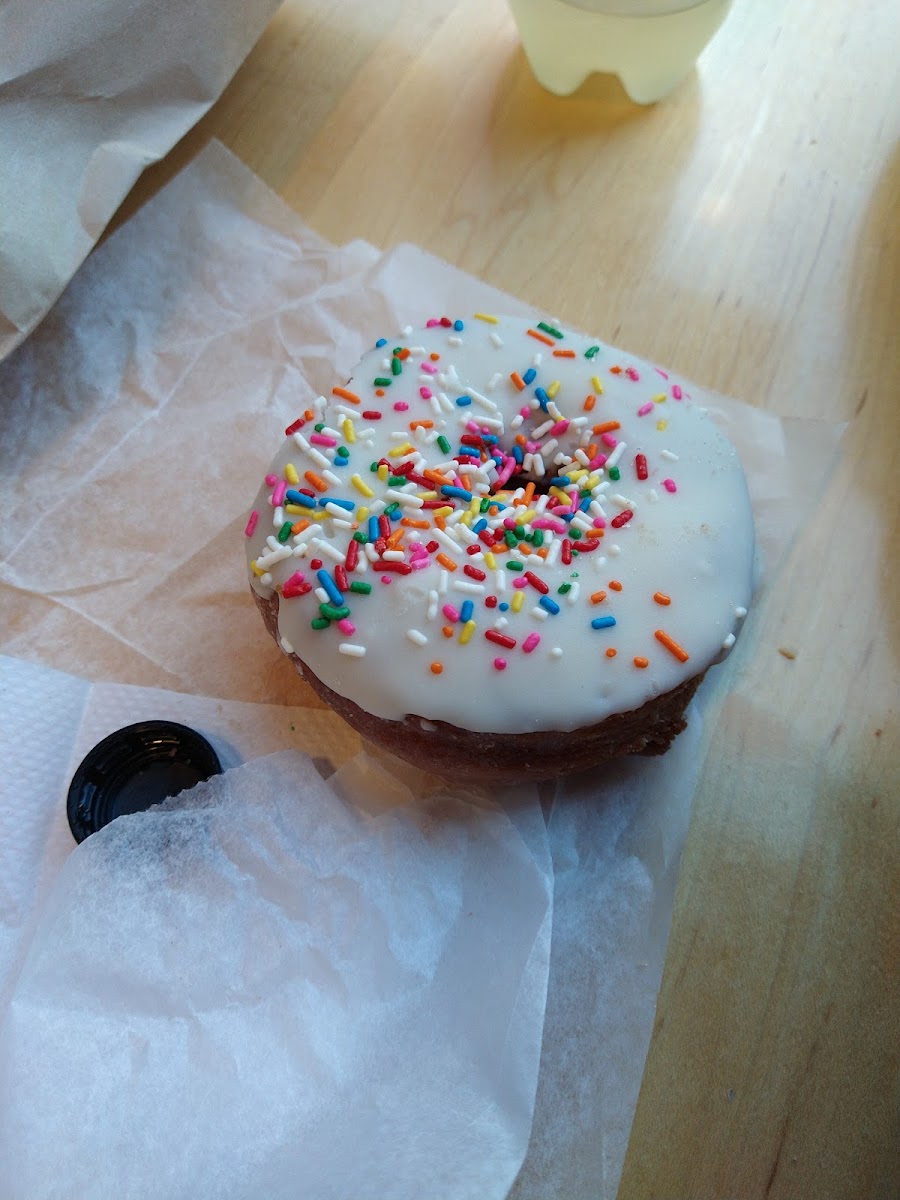 Birthday cake donut